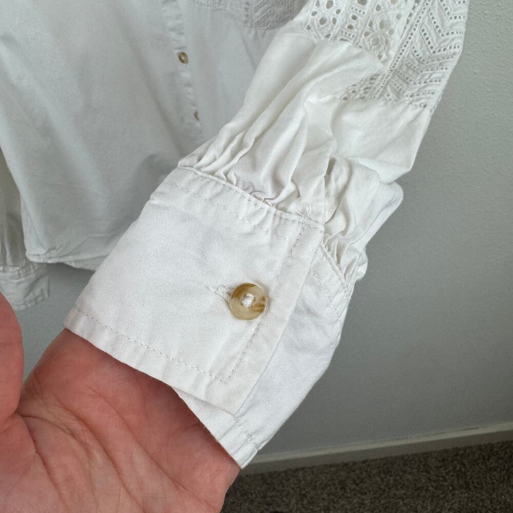 Anthropologie Lace Puff-Sleeve Button Down Shirt - Picture 3 of 8